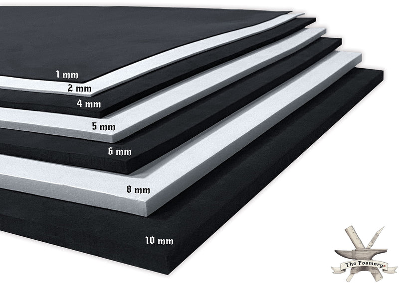 EVA Foam Cosplay - 1mm (1mm to 10mm) - Black or White - 14" x 39" Sheet - Ultra High Density 85 kg/m3 - by The Foamory 1mm - Thickness - NewNest Australia