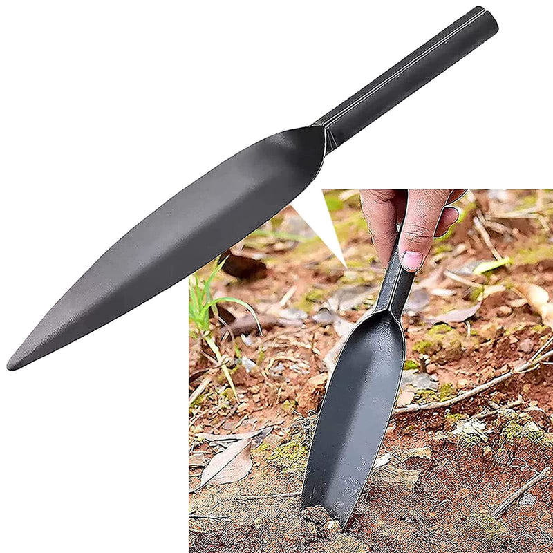 Willow Leaf-Shaped Garden Trowel Tool 12-inch Hand Shovel High-Carbon Steel Material One-Piece Forged Heavy Duty Manual Tool Potting Digging Transplanting Planting Weeding (Grey) Gray - NewNest Australia