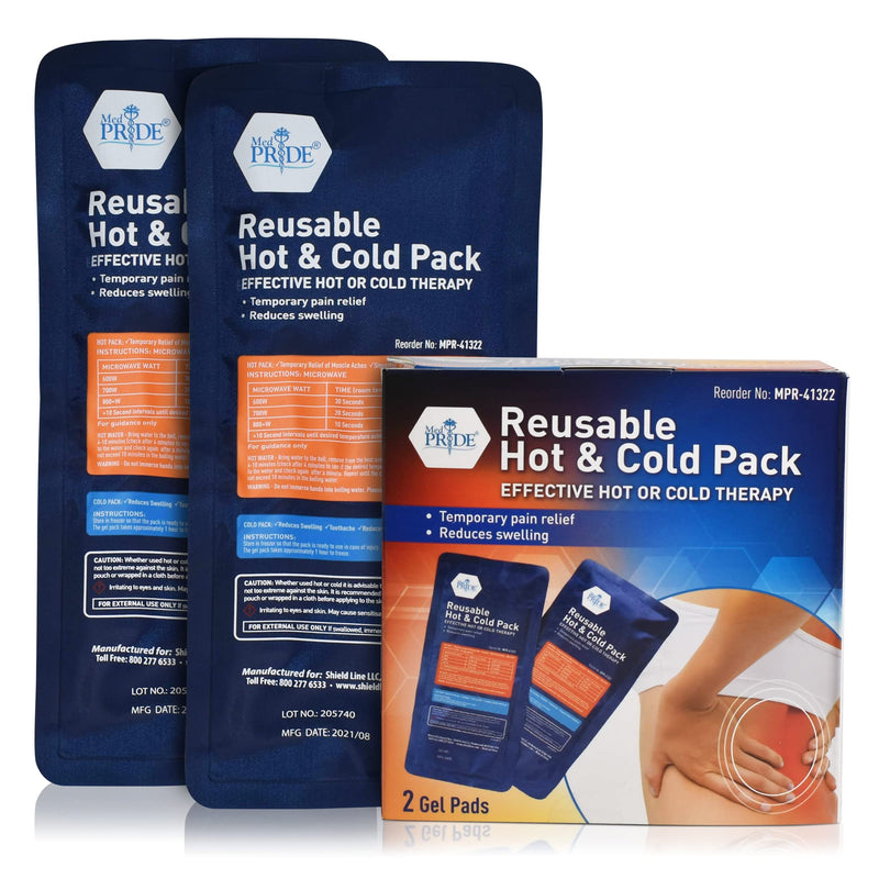 MED PRIDE Reusable Hot and Cold Packs for Hot & Cold Therapy [2 Gel Pads] - Microwavable Heating Pads & Ice Packs for Injuries- Medical Compress for Headaches, Swelling, Knee, Neck, Back Pain Relief - NewNest Australia
