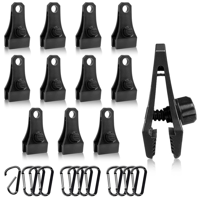 AMURS 12Pcs Tarp Clips Heavy Duty Lock Grip Thumb Screw Tent Clamps Pool Cover Clips with 12Pcs Carabiner D Ring Kit for Car/Truck Cover Camping Tent Swimming Pool Canvas Covers Pergola 12Pcs tarp clips +12Pcs Carabiner - NewNest Australia
