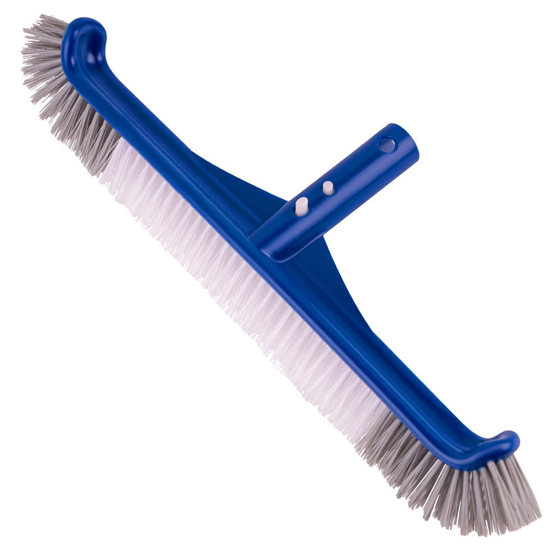 POOLAZA Pool Brush, 17.3" Pool Brushes for Cleaning Pool Walls, Premium Nylon Bristles Pool Brush Head with EZ Clip, Curved Ends High-Efficiency Pool Scrub Brush - NewNest Australia