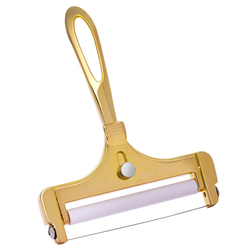 Poualss Stainless Steel Wire Cheese Slicer, Adjustable Thickness Cheese Cutter for Soft, Semi-Hard Cheeses Kitchen Cooking Tool Gold - NewNest Australia