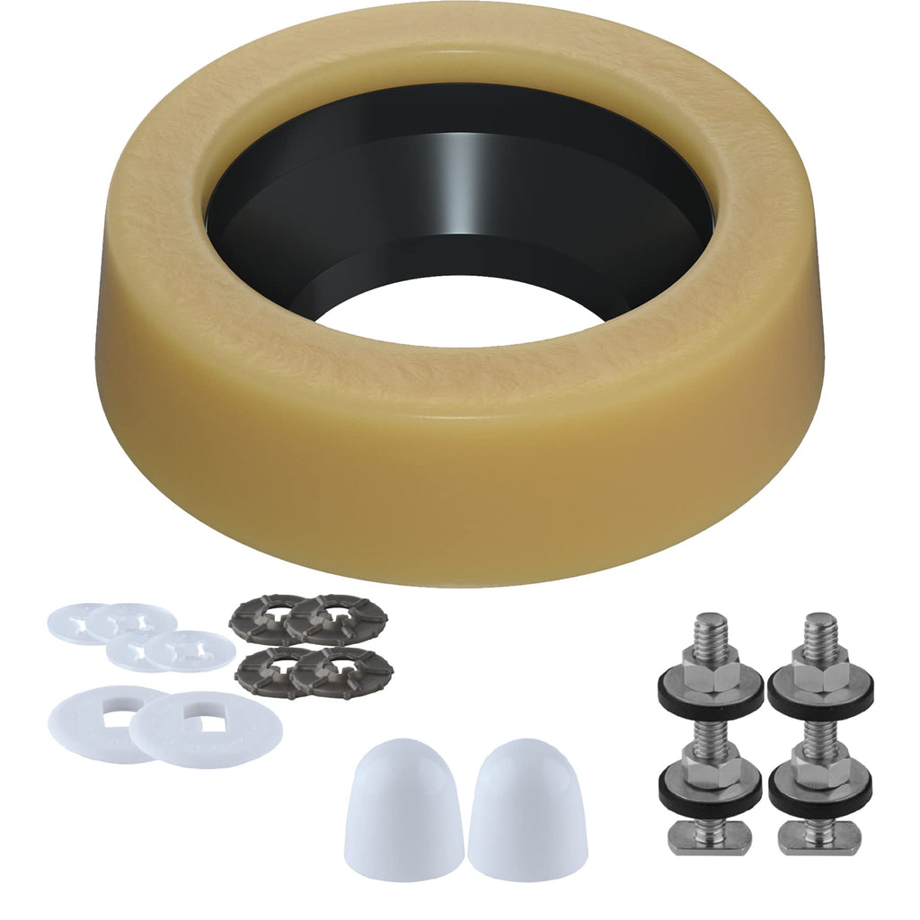 Extra Thick Toilet Wax Ring, Wax Ring Gasket with Bolts and Bolt Caps For Toilet Bowl, Wax Ring Kit With PE Flange And Extra Retainers, Fits 3 inch or 4 inch Waste Lines, Gas, Odor and Watertight Seal 1 Pack - NewNest Australia