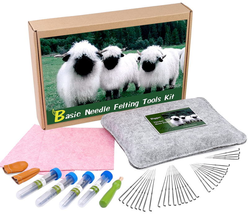 Needle Felting Pad, 9.84 x 7.87 x 1.38 Inch, Needle Felting Mat, Grey Needle Felting Pad with Felting Needle, Wooden Handle, Cleaning Cloth and Finger Cot, Accommodates Any Felting Project - NewNest Australia