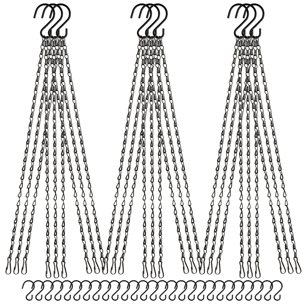 ZOOFOX 9 Pack 24 Inch Hanging Chains, 3 Leads Hanging Chain with Hooks for Plant Flower Pot Basket, Replacement Chain Hangers for Lantern, Bird Feeder, Planter and Other Ornaments, Indoor and Outdoor - NewNest Australia