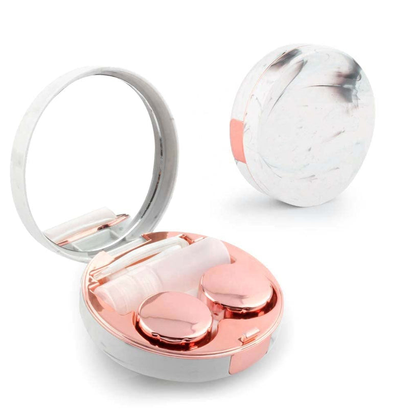 Rose Gold Contact Lens Case, Travel Contact Case Cute Lens Holder Kit with Mirror Tweezers Remover Tool - NewNest Australia