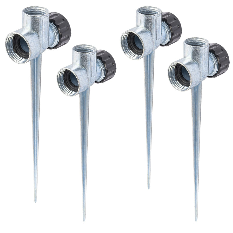 Hourleey 4 Pack 1/2 inch Zinc Alloy Lawn Sprinkler Spike Base, Water Flow Thru Sprinkler for Yard, Lawn, Garden and Grass Irrigation - NewNest Australia