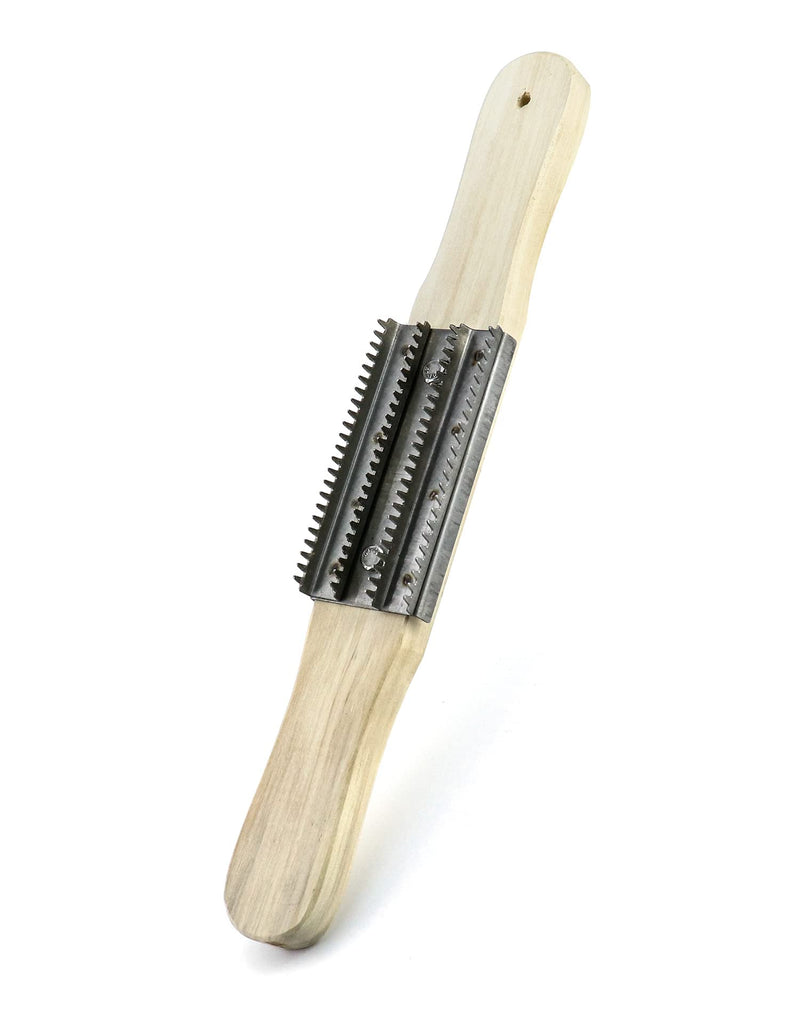 QWORK Buffing Wheel Rake, 15" Polishing Rake with Wooden Handle and Stainless steel Rake for Removing Residual Compounds and Metal from Buffing Polishing Wheels - NewNest Australia