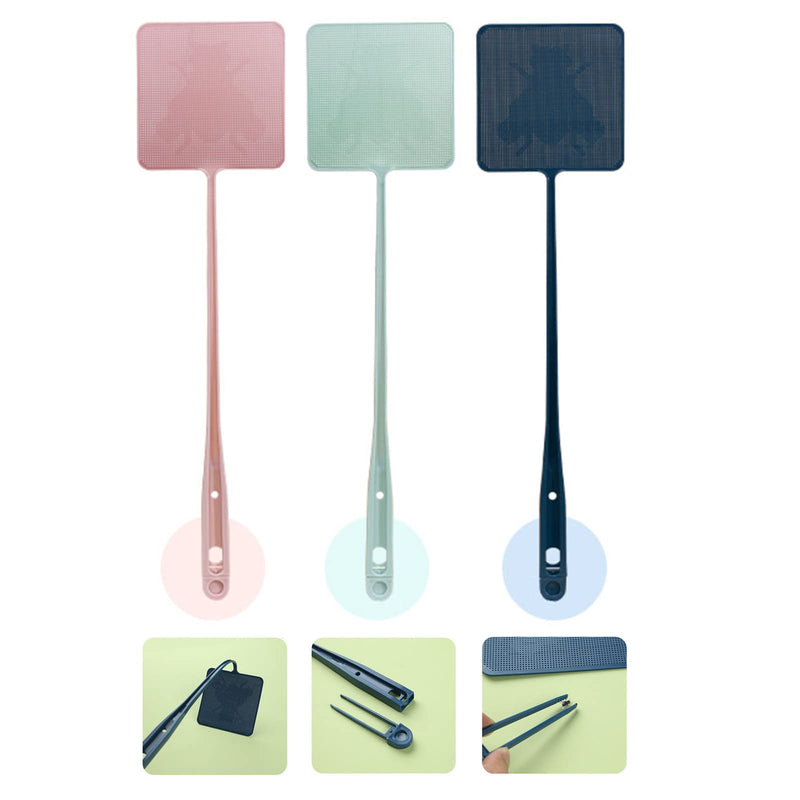 ECOESPTI Fly Swatter, 3Pcs Long Handle Heavy Duty Fly Swatter, Durable Plastic Fly Killers with Tweezers - NewNest Australia