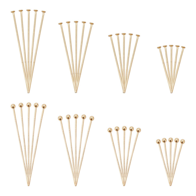 PH PandaHall 160pcs 304 Stainless Steel Jewelry Pin 8 Styles Ball Head Flat Head Pin 4 Sizes 18K Gold Plated Beading Pin for DIY Charm Beads Crafts Jewelry Making, 20/30/40/50mm Long, 0.6mm/22 Guage - NewNest Australia