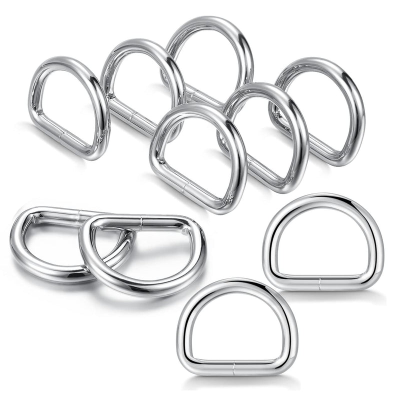 D Ring Metal Rectangle Rings welded 1"Thick 4.5mm Strong Webbing Buckle Multi-Purpose for DIY Sewing Bag Belt dog Accessorie D-ring,1"x10pcs - NewNest Australia