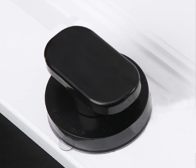 Mini Powerful Suction Cup Glass Mirror Door Handle Bathtub Shower Handle Kitchen Drawer Handle Suction Cup Bathroom Door Refrigerator Nonporous Sucker (Black) Black - NewNest Australia