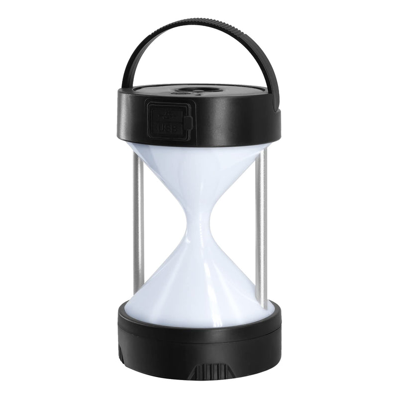 Camping Lantern Solar Rechargeable with Phone Charger,Mukkuri LED Lantern Flashlight 2 Power Supply Modes Survival Kit for Emergency, Hurricane, 1 pack black A - NewNest Australia