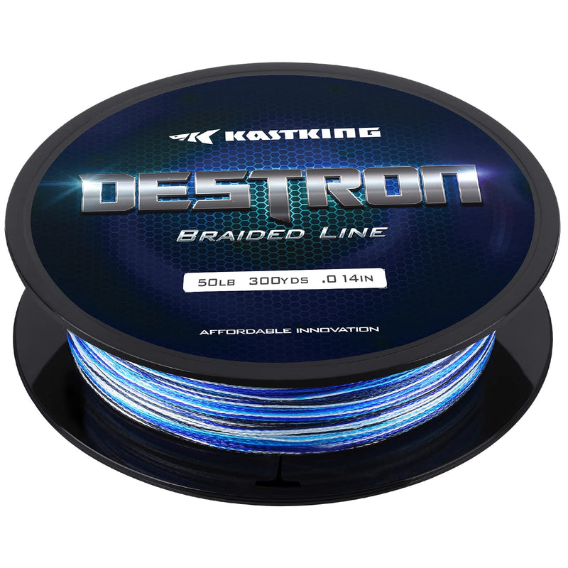 New KastKing Destron Braided Fishing Line, Highly Abrasion Resistant, Improved Knot Strength, Ultra-Thin Diameter Superline, Zero Stretch & Memory, CFT “Color Fast Technology”, 75% Thinner Than Mono Blue Camo 300 yds-20lb-0.23mm - NewNest Australia