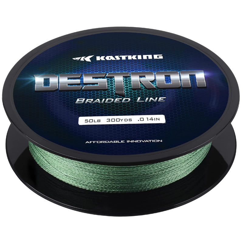New KastKing Destron Braided Fishing Line, Highly Abrasion Resistant, Improved Knot Strength, Ultra-Thin Diameter Superline, Zero Stretch & Memory, CFT “Color Fast Technology”, 75% Thinner Than Mono Moss Green 300 yds-30lb-0.28mm - NewNest Australia