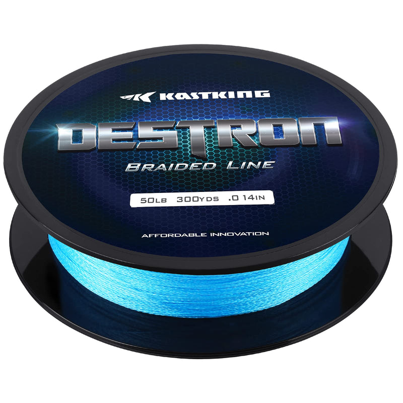 New KastKing Destron Braided Fishing Line, Highly Abrasion Resistant, Improved Knot Strength, Ultra-Thin Diameter Superline, Zero Stretch & Memory, CFT “Color Fast Technology”, 75% Thinner Than Mono Blue 300 yds-10lb-0.15mm - NewNest Australia