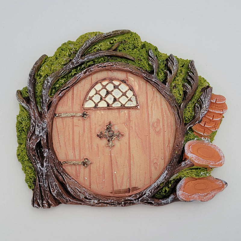 Mokoboho Fairy Garden Door, Resin Miniature 4-inch Round Faux Door for Trees, Gardens, and Terrariums with Moss and Mushroom Accents - NewNest Australia