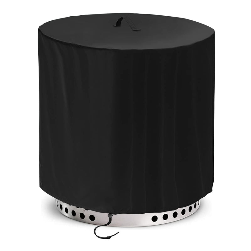 Fire pit cover for SoIo Stove Bonfire Round - Black 22 inch Heavy Duty 420D Strong water-proof, dust- proof, Sun protection, suitable for camping fire pit accessories, draw rope windproof design Bonfire - 22" - NewNest Australia