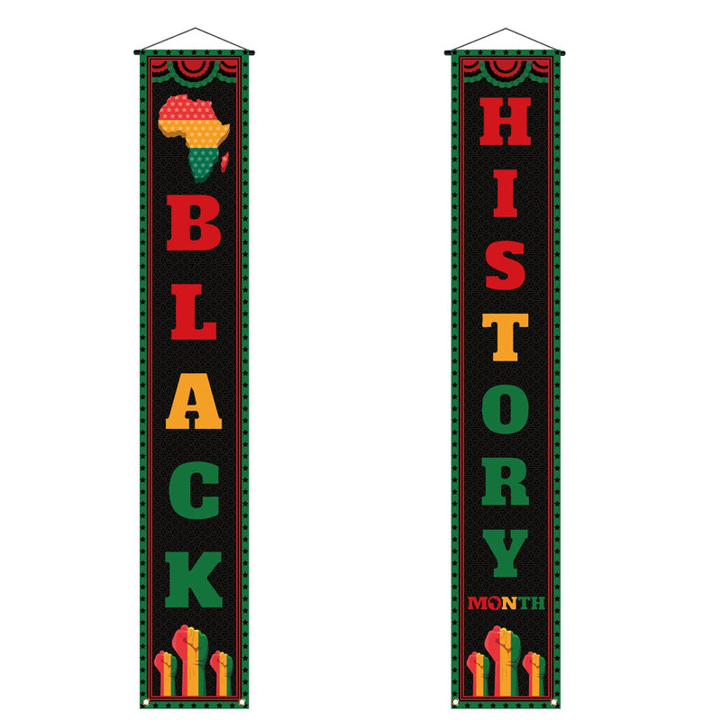 Black History Month Front Door Banner February Black Pride Juneteenth Indoor Outdoor Porch Wall Yard Mantle Fireplace Decoration - NewNest Australia