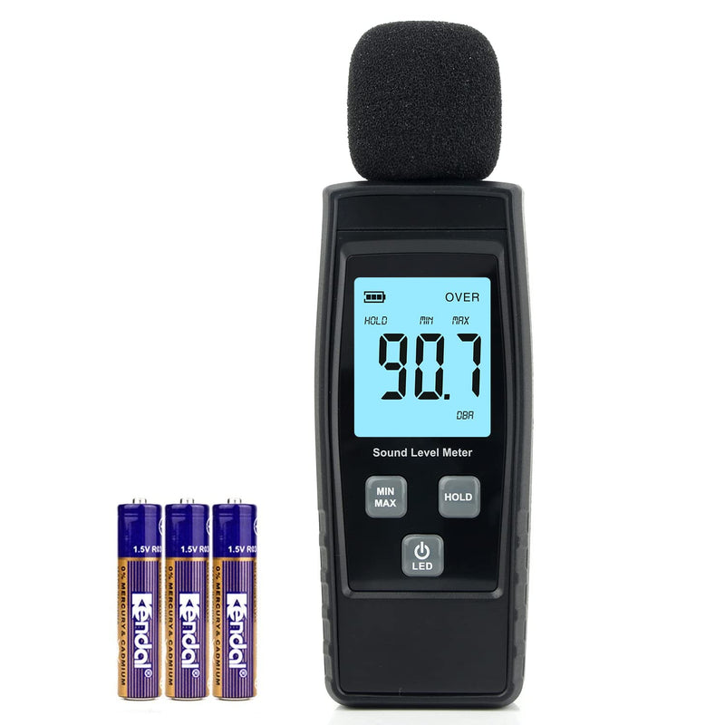 Hand-Held Sound Level Meter,V-Resourcing 30~130 dB Decibel Noise Measurement Tester with Backlight Digital LCD Display for Indoor/Outdoor Uses [Max/Min/Hold Function] Black - NewNest Australia