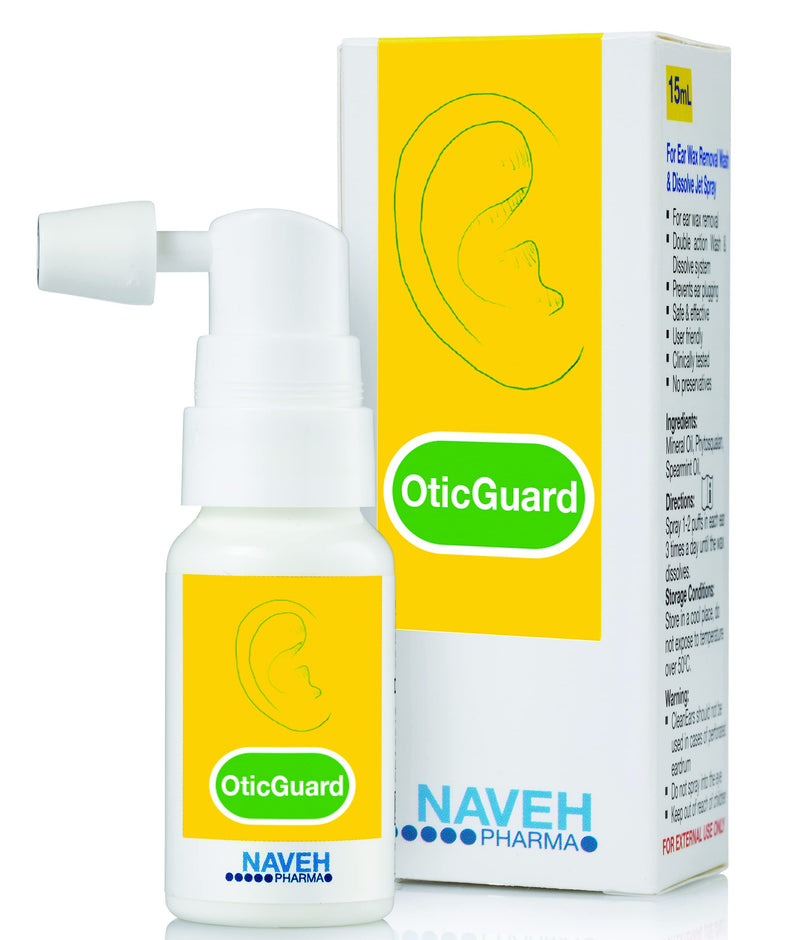 NAVEH PHARMA Otic Guard Natural Ear Wax Removal Spray – Herbal-Oil Blend for Ear Infections and Ear Pain in Adults – Ear Wax Softener for Clogged Ear Relief and Swimmer’s Ear 1 Fl Oz 1 Ounce (Pack of 1) - NewNest Australia