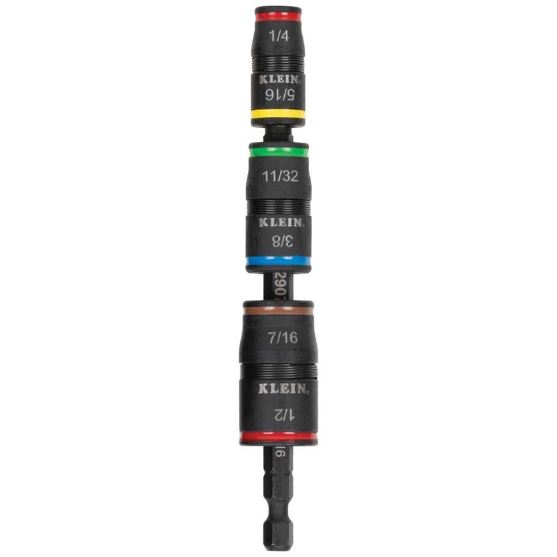 Impact Driver, 7-in-1 Impact Flip Socket Set, 6 Hex Driver Sizes plus a 1/4-Inch Bit Holder Klein Tools 32907 - NewNest Australia