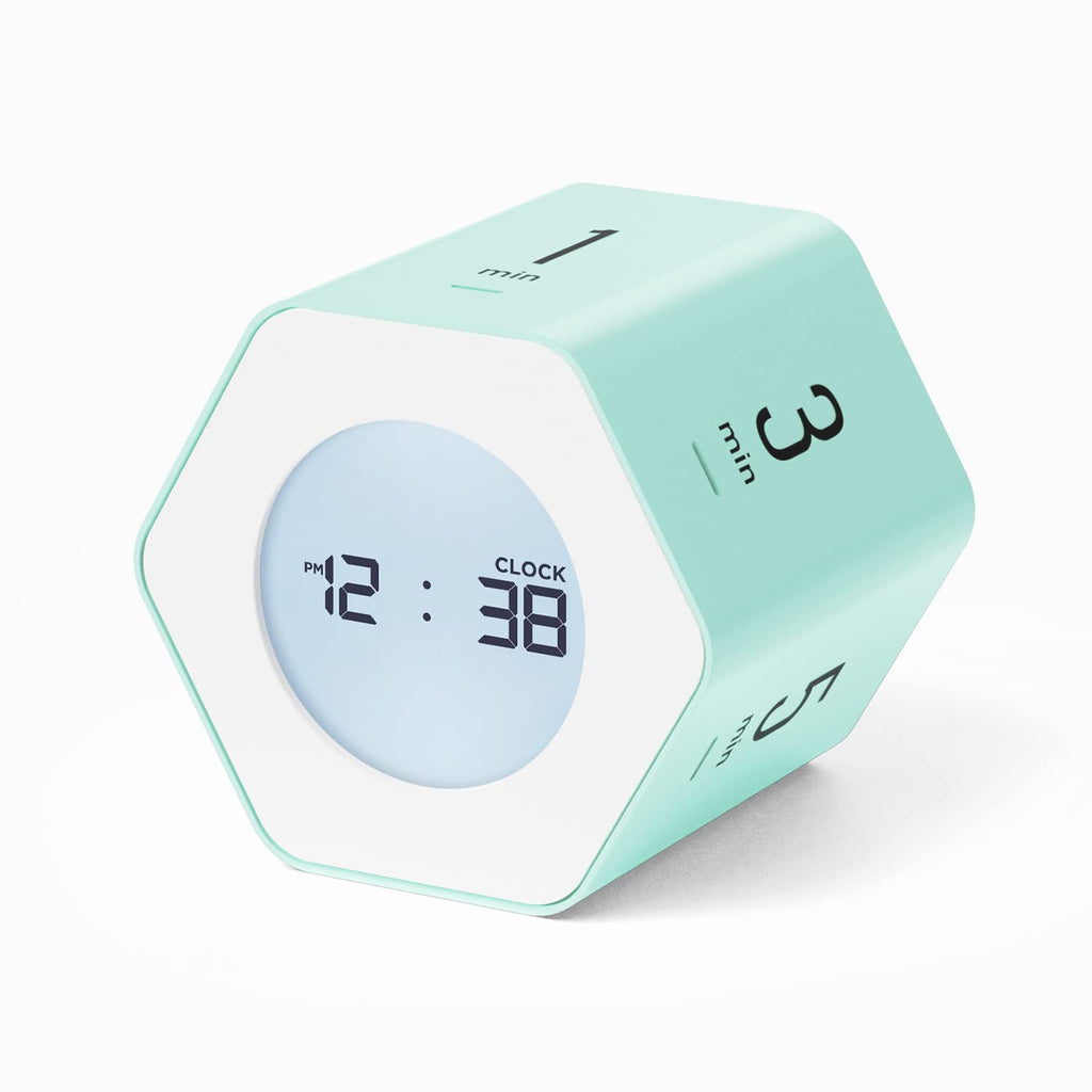 mooas Multi-Hexagon Clock Timer (Mint), Digital Clock Timer, Backlight Display, 12/24H Mode, Count up & Countdown, Rotating Display, Various time configurations, for Studying, Cooking, Exercising Mint - NewNest Australia