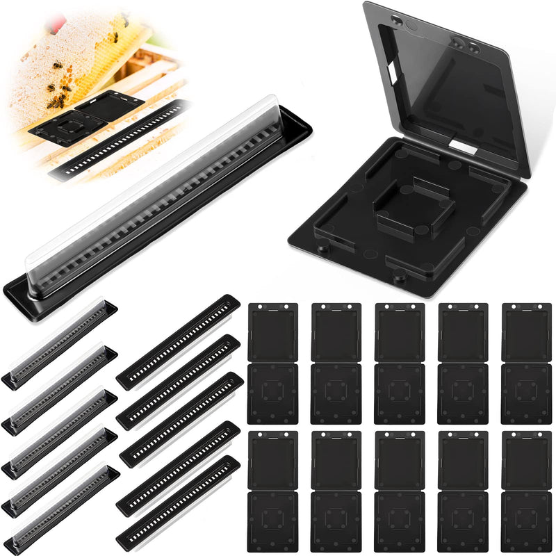 20 Pieces Beehive Beetle Trap Beekeeping Beehive Collector, 2 Shape Plastic Hive Beetle Blaster Traps for Bee Hives, Beekeeper Supplies Pollen Patties Tools - NewNest Australia