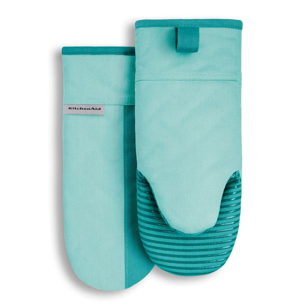 KitchenAid Beacon Two-Tone Oven Mitt 2-Pack Set, 5.75"x13", Aqua Sky 5.75"x13" - NewNest Australia