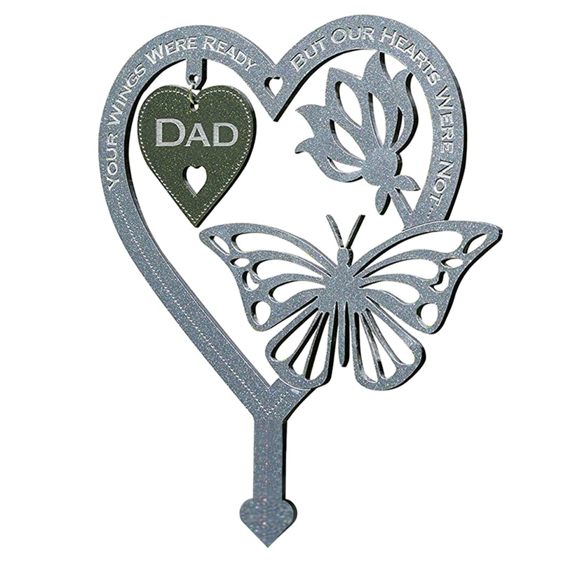 Memorial Plaques for Outdoors for Loss of Father Gift Condolence Gifts in Memory of Heart Shaped Butterfly Garden Memorial Ornament (DAD) Dad - NewNest Australia