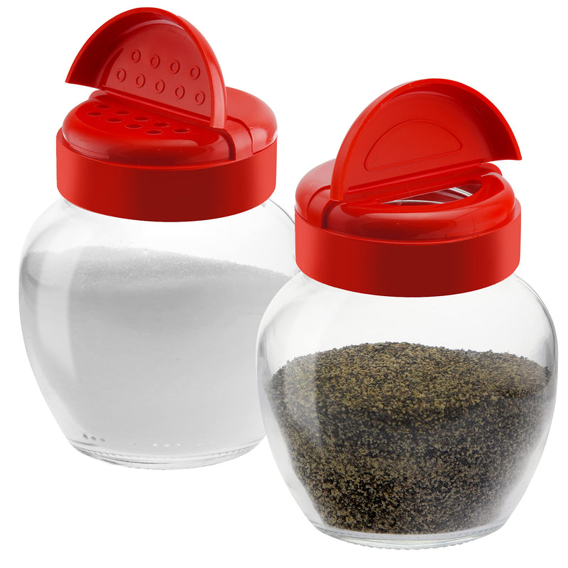 Tibello Spice Containers Glass Spice Jars, 7oz Spice Bottles And Dual Lid Sifter Shaker And Spoon Opening Spice Shaker - Pack of 2 - NewNest Australia