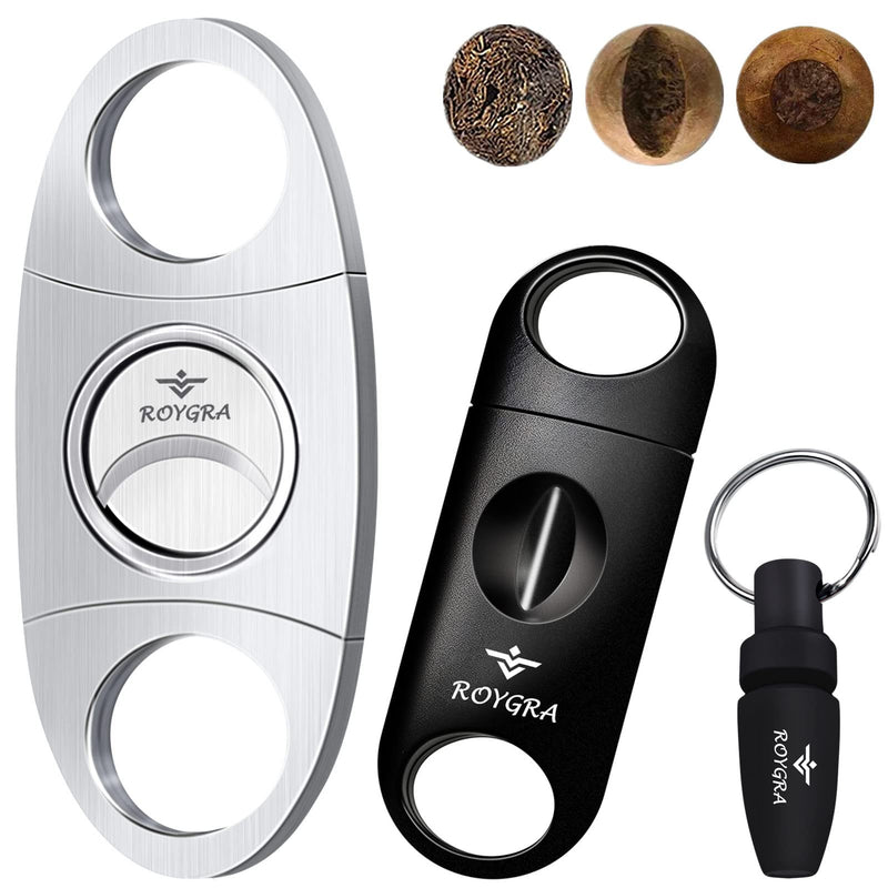 roygra Cigar Cutter, Cigar Punch, V-Cut, Double Blade Guillotine - 3 Pack - NewNest Australia