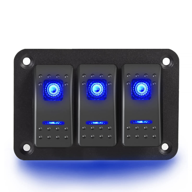 Xhtechnology 3 Gang Rocker Switch Panel Toggle, 12/24v Pc Material Waterproof Manual Rocker Switch Panel with Eva Shock-Absorbing Function for Rv and Yacht 3 bang - NewNest Australia