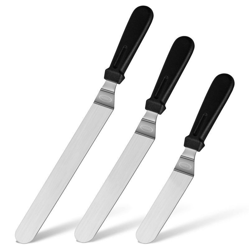 TACGEA Icing Spatula, Offset Spatula for Cake Decorating, Baking, Angled Frosting Spatula with 6, 8 10 inch Stainless Steel Blade, Set of 3 - NewNest Australia