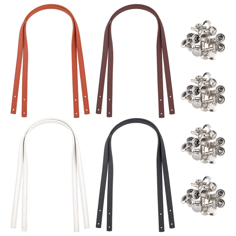 WADORN 8pcs Leather Bag Strap Replacement, 22.6 Inch Handmade Leather Purse Handles Belt Shoulder Bag Strap Handbag Strap with Rivets DIY Purse Making Supplies(0.47inch Wide) - NewNest Australia