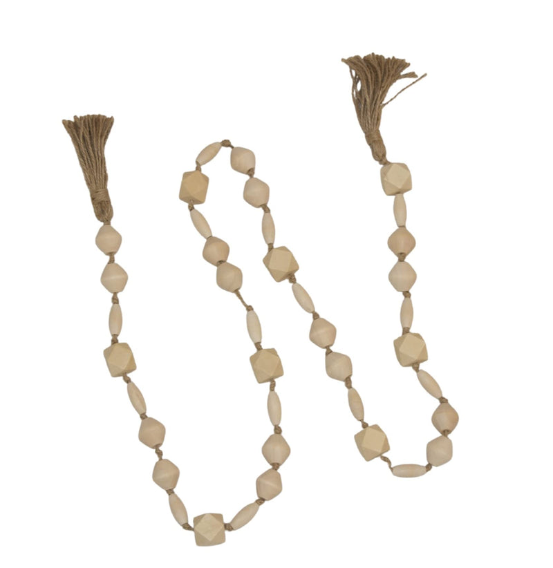 Wooden Bead Garland for Your Home Décor. Farmhouse Style Beads, 75in Long, Wood Bead Garland with Tassels. Rustic Country Décor, Wall Hanging Décor, Mantle, Coffee Table Decoration (Large) Large with Tassels - NewNest Australia