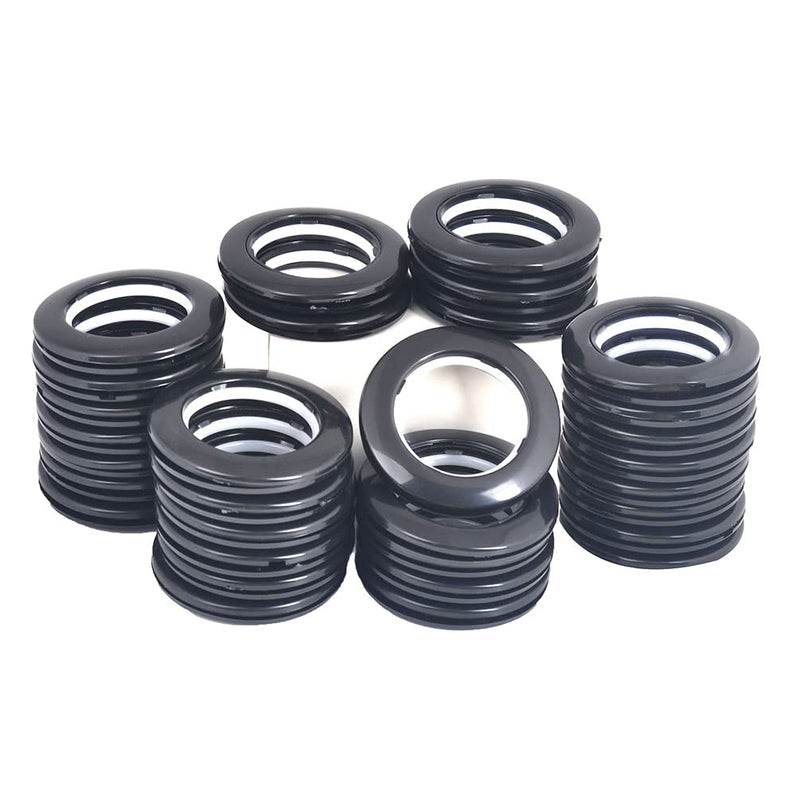 32 Pack Curtain Grommet Plastic Eyelet Rings Inner Diameter 1-9/16"(40mm) Curtain Eyelet Rings Nanoscale Low Noise Roman Ring Large Grommet Kit for Fabric (Black) Black - NewNest Australia