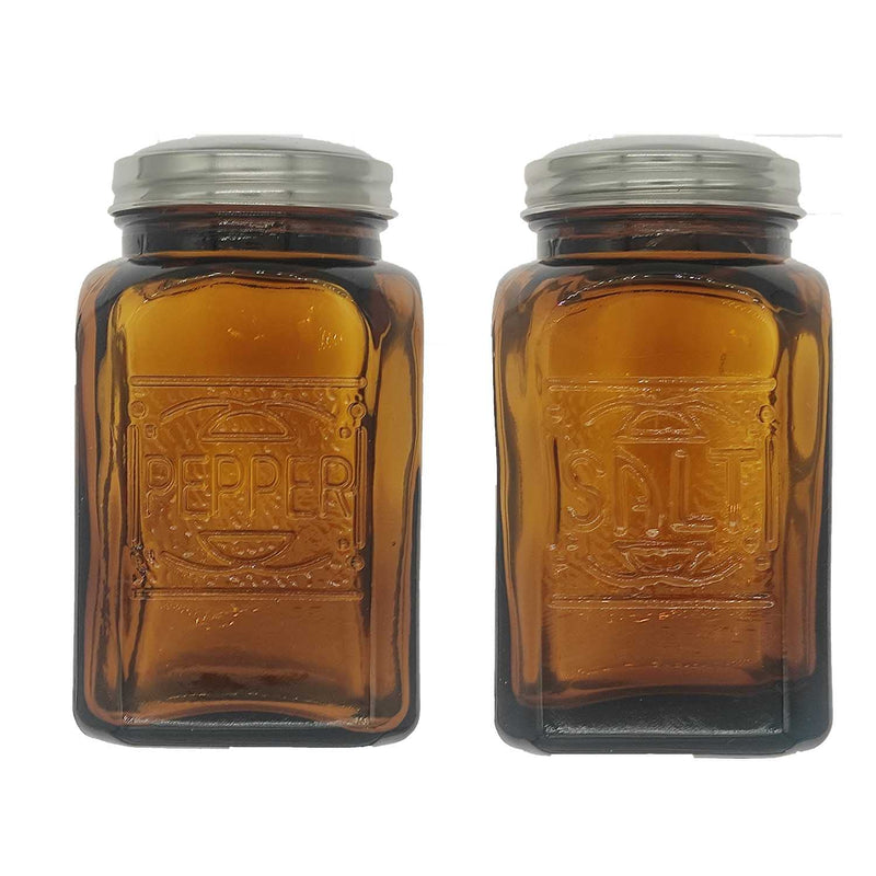 Ritadeshop Depression Style Glass Salt and Pepper Shakers (Amber) Amber - NewNest Australia