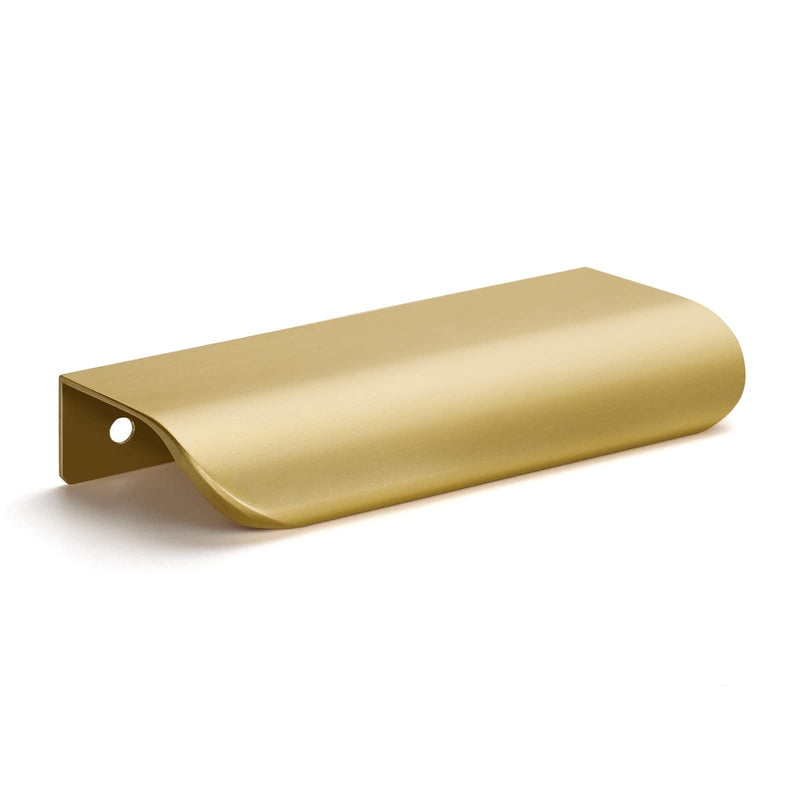5 Pack goldenwarm Modern Style Finger Pulls 3 inch Champagne Gold Finger Edge Pulls Tab Pulls - LS7027BB76 Dresser Drawer Pulls Gold Kitchen Cabinet Handles Brushed Brass Hardware, 76mm Hole Centers 5 - NewNest Australia