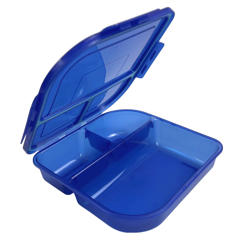 MyGo Container Large To-Go 3-Compartment Food Container, 9-3/8" X 9-3/8" X 2-1/2", Reusable, Microwave Safe, Blue - NewNest Australia
