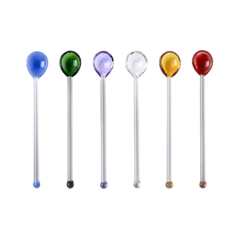 ULTNICE 6Pcs Swizzle Sticks Glass Stirring Rod Coffee Stirrers Reusable Stirrers Stir Cocktail Drink Swizzle Stick Mixing Spoon For Essential Oils Home Bar Random - NewNest Australia