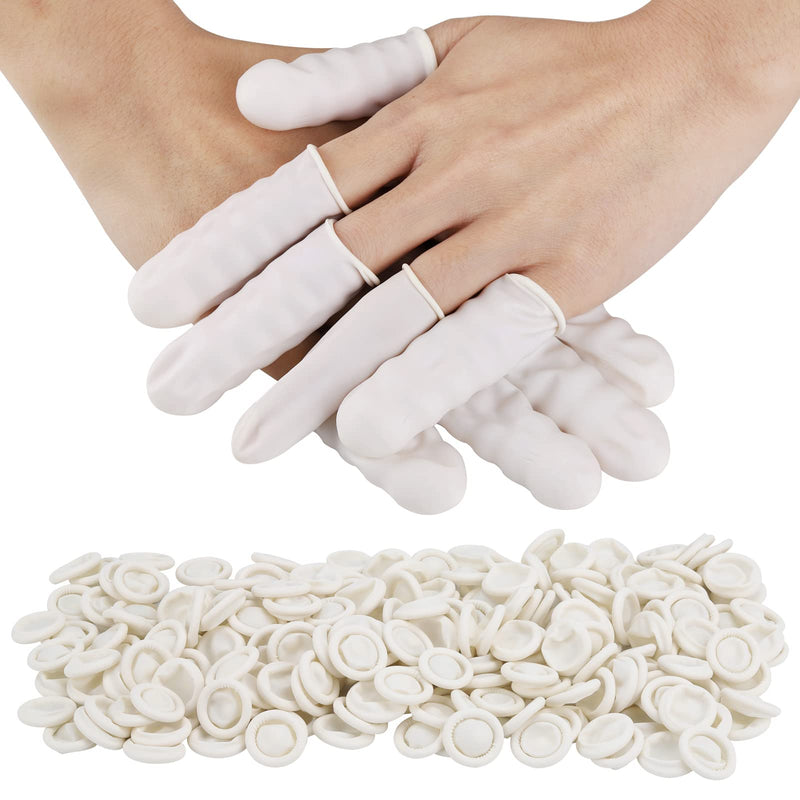 300Pcs Finger Cots Medium Latex Finger Cots White Finger Protectors for Injured Finger,Cracked Finger,Sports - NewNest Australia