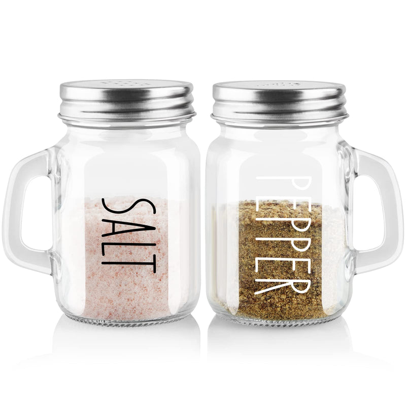 Clear Glass Salt and Pepper Shakers Set, ZOSUJO 4 oz Cute Salt Pepper Shaker, Modern Farmhouse Kitchen Decor for Home Restaurants Wedding, Transparent Shaker Sets with Stainless Steel Lids Clear - NewNest Australia