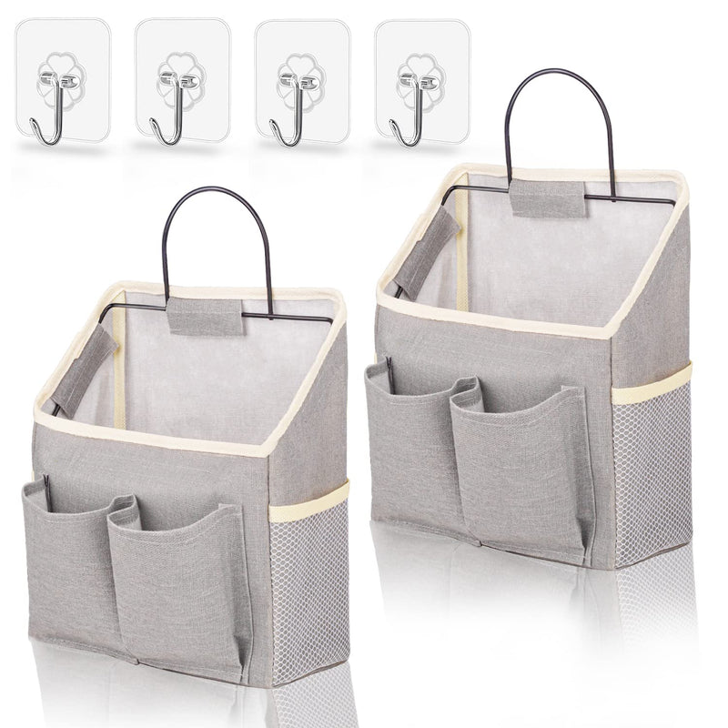 LYroo 2 Pack Wall Hanging Bag for Bathroom Kitchen Dormitory Organizer Basket Waterproof Wall Storage Box with Sticky Hook - NewNest Australia