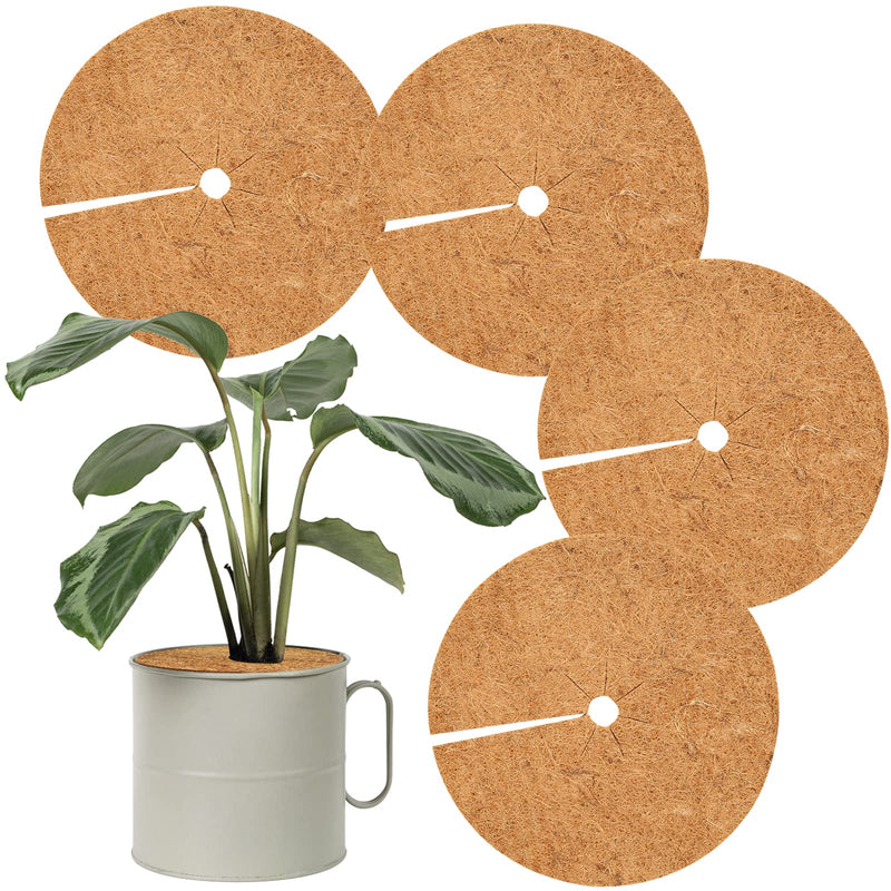 Legigo 4pcs Coconut Fibers Tree Mulch Ring Mat- 11.8 Inch Natural Coco Coir Tree Protection Weed Mats for Cypress, Landscaping, Tree Disc Plant Cover, Soil Cover for Indoor Outdoor Plants 11.8in-4pcs - NewNest Australia