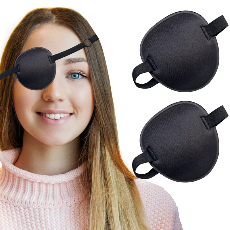 2PCS Eye Patch, Adjustable Eye Patches, Medical Eye Patch, Amblyopia Lazy Eye Patches for Left or Right Eyes, Black - NewNest Australia