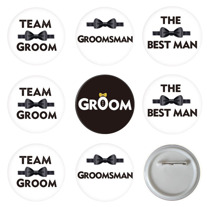 10 Pcs Bachelorette Party Button Pins & Team Groom Pins, Groom to be Tinplate Badge Pins, Groomsman Award Ribbon, Stain Brooch Button for Wedding Party Decorations - NewNest Australia