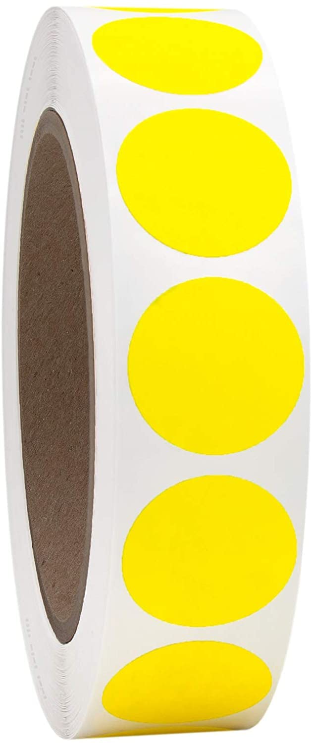 SHYGO® 1“ Yellow Circle Dot Stickers Color Coding Labels, 1000PCS 2 Rolls - NewNest Australia