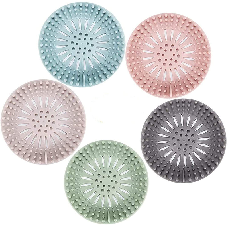 Hair Catcher Durable Silicone Hair Stopper Shower Drain Covers Easy to Install and Clean Suit for Bathroom Bathtub and Kitchen 5 Pack - NewNest Australia