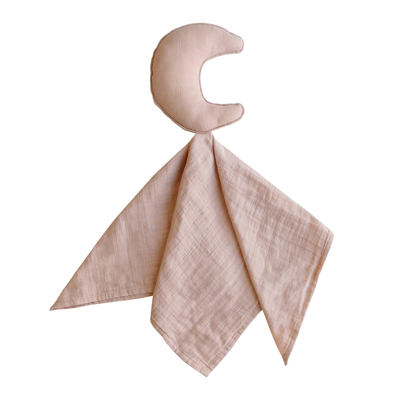 mushie Moon Security Blanket | Baby Lovey | 100% Organic Muslin Cotton (Blush) Moon (Blush) - NewNest Australia